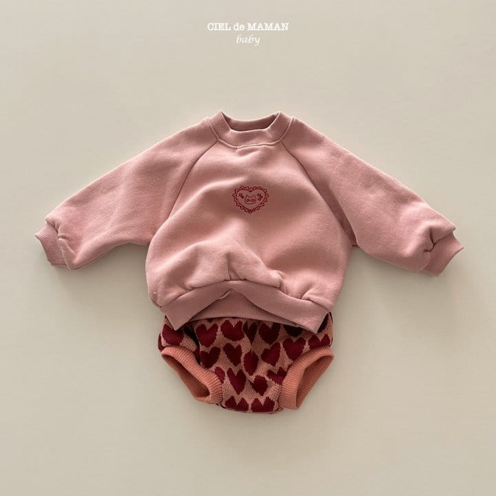 Ciel De Maman - Korean Baby Fashion - #babywear - Heart Sweatshirt Bloomers Set