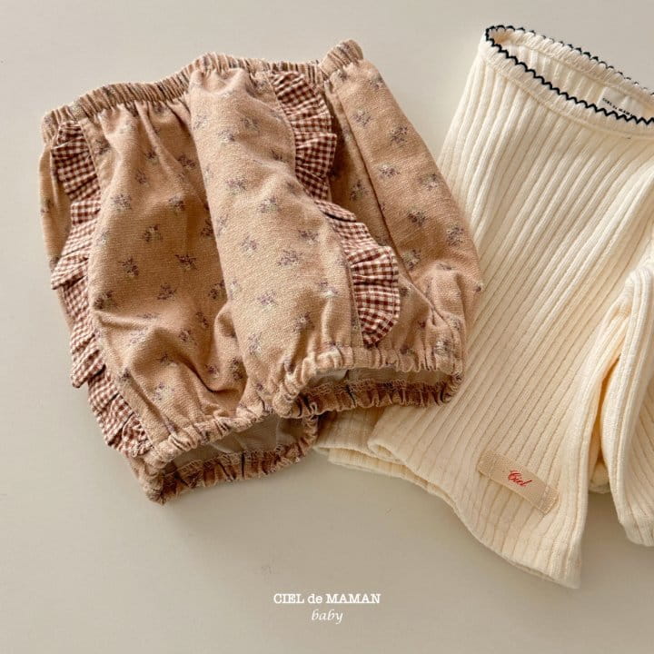 Ciel De Maman - Korean Baby Fashion - #onlinebabyshop - Check Flower Bloomers Pants - 7
