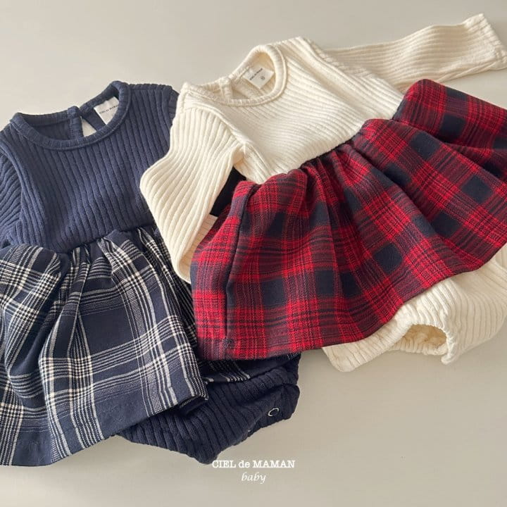 Ciel De Maman - Korean Baby Fashion - #onlinebabyshop - Check Check Skirt Suit