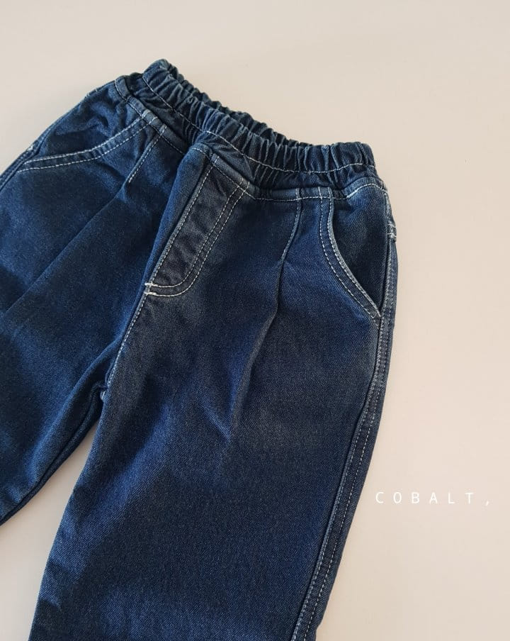 Cobalt - Korean Children Fashion - #minifashionista - Fleece Wide Jeans - 6