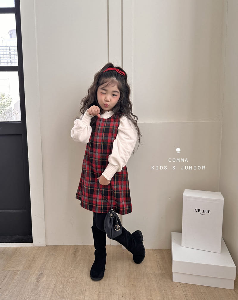Comma - Korean Children Fashion - #Kfashion4kids - Check A One-piece