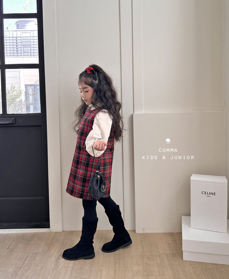 Comma - Korean Children Fashion - #childofig - Check A One-piece - 6