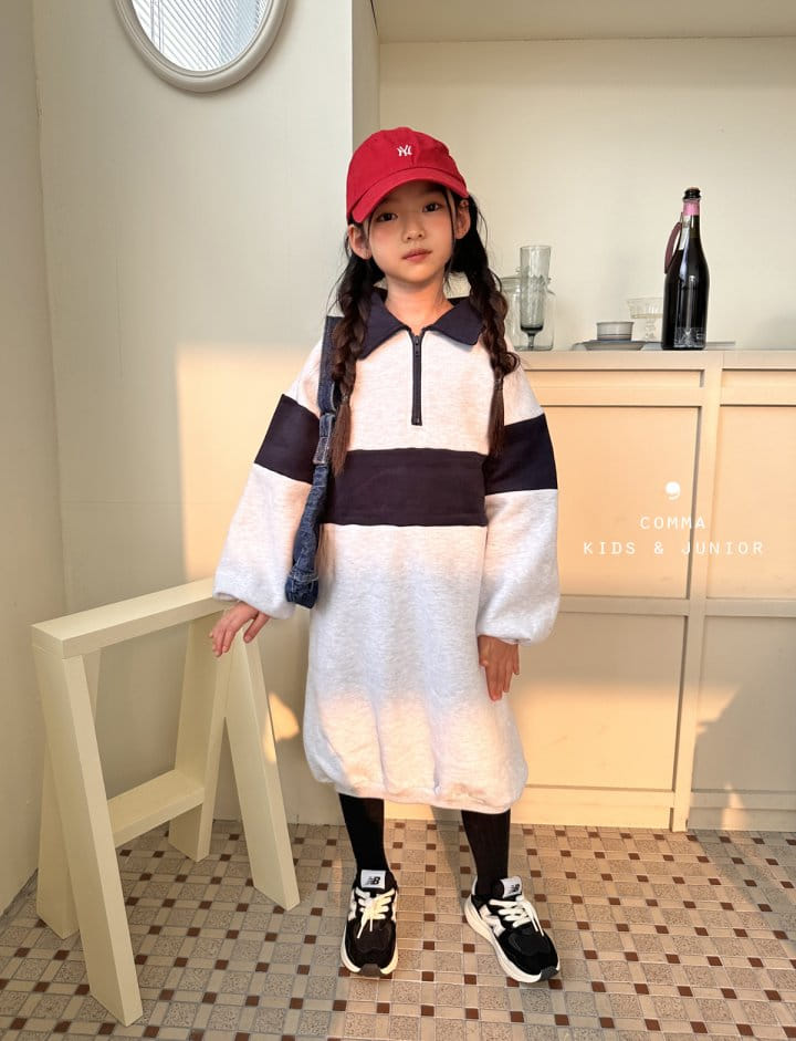 Comma - Korean Children Fashion - #childrensboutique - Boxy Long One-piece Melange - 6