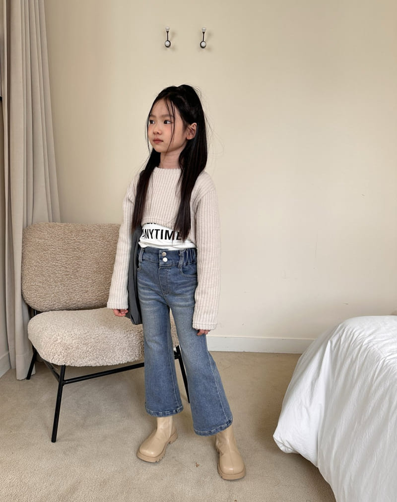 Comma - Korean Children Fashion - #fashionkids - Crop Knit Tee - 2