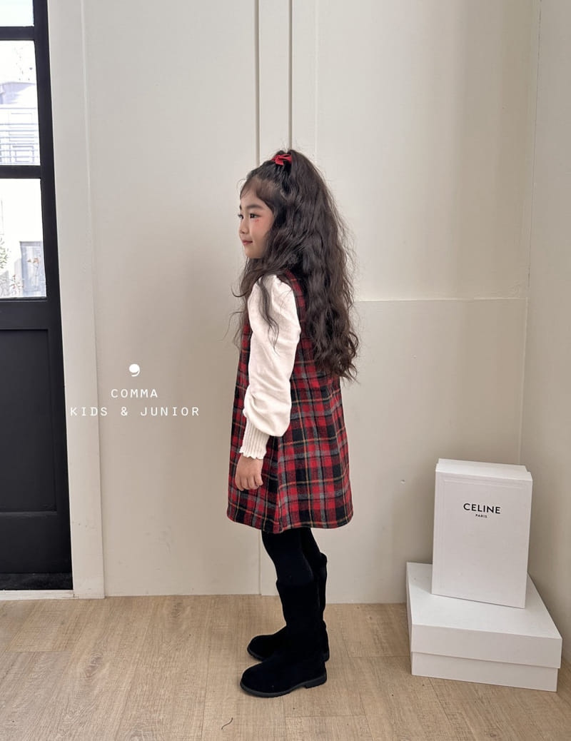 Comma - Korean Children Fashion - #kidsshorts - Check A One-piece - 12