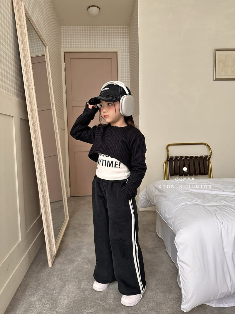 Comma - Korean Children Fashion - #littlefashionista - Crop Knit Tee - 7