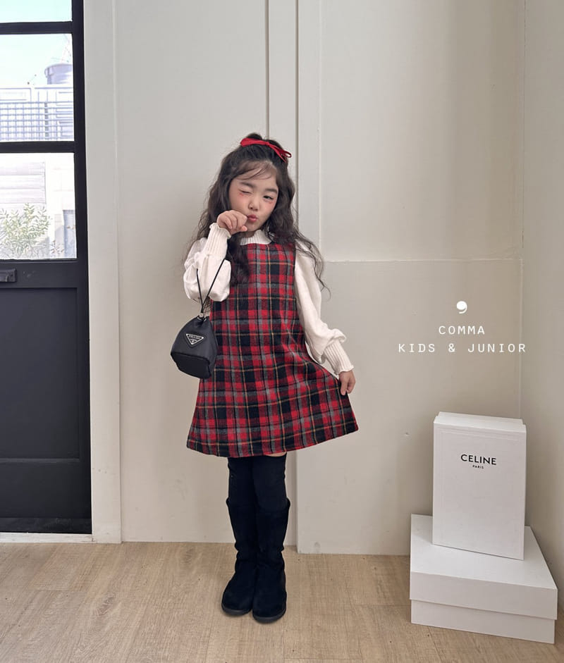 Comma - Korean Children Fashion - #magicofchildhood - Check A One-piece - 3