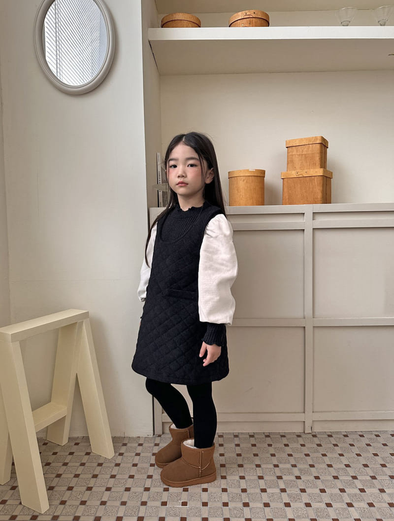 Comma - Korean Children Fashion - #minifashionista - Quilting One-piece - 6