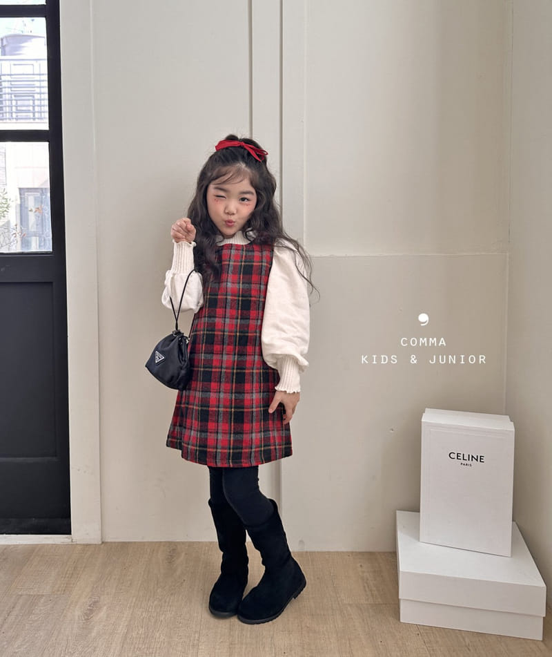 Comma - Korean Children Fashion - #magicofchildhood - Check A One-piece - 4