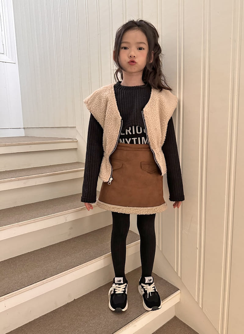 Comma - Korean Children Fashion - #toddlerclothing - Crop Knit Tee - 12