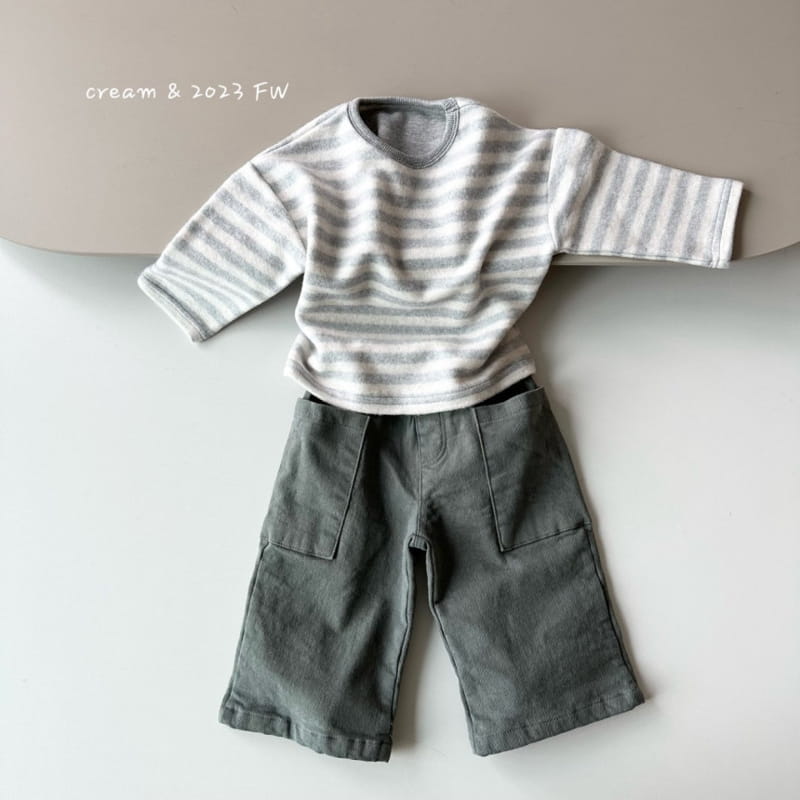 Cream Bbang - Korean Children Fashion - #childofig - Fleece Big Pocket Wide Pants - 10