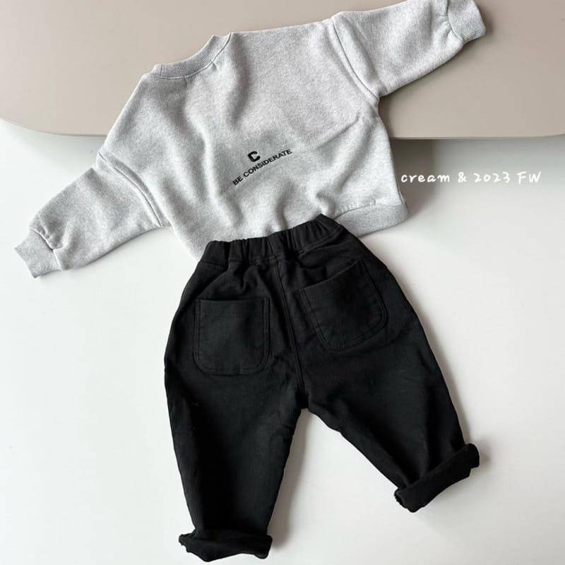 Cream Bbang - Korean Children Fashion - #childofig - Fleece Front Back Embroidery Sweatshirt - 8