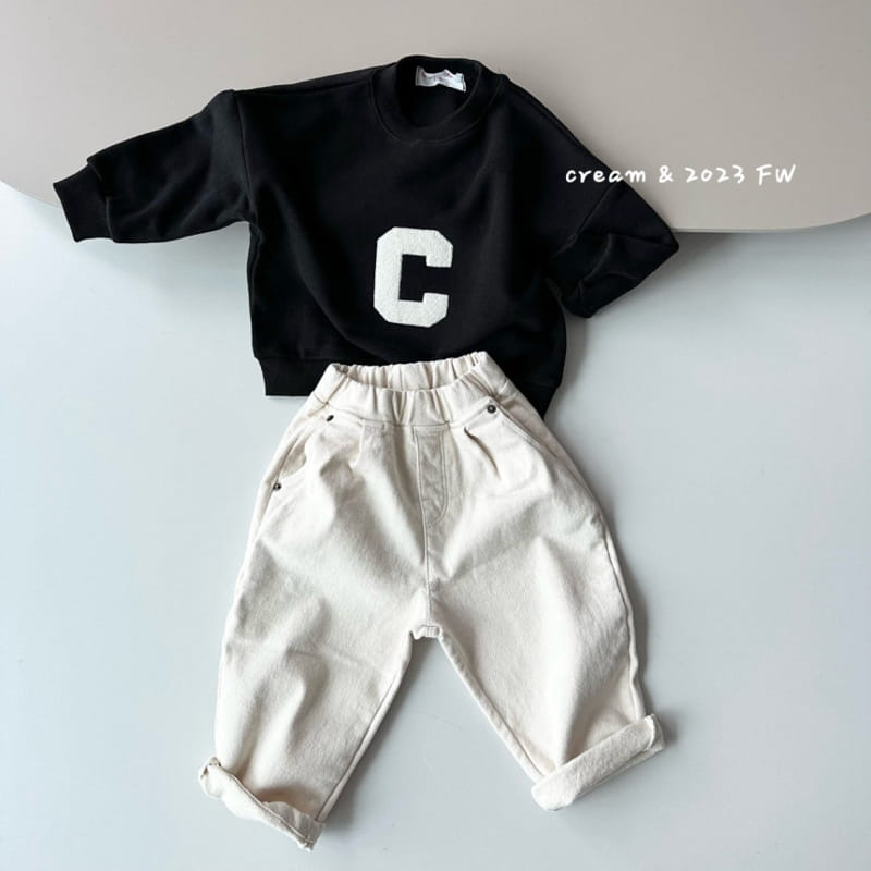 Cream Bbang - Korean Children Fashion - #childofig - Fleece Front Back Embroidery Sweatshirt - 9