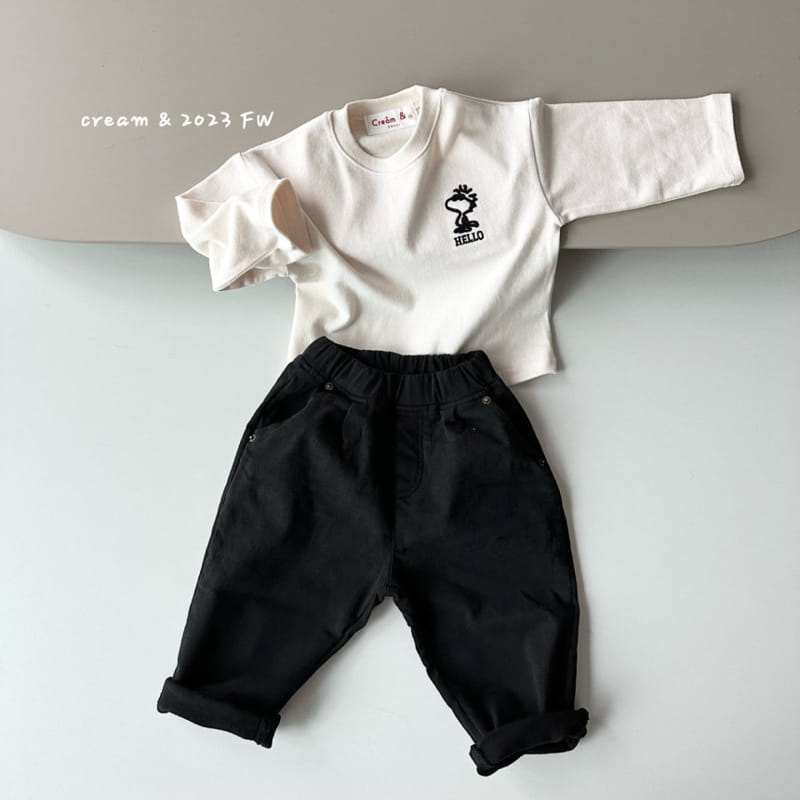 Cream Bbang - Korean Children Fashion - #childofig - Fleece Cotton Baggy Pants - 7