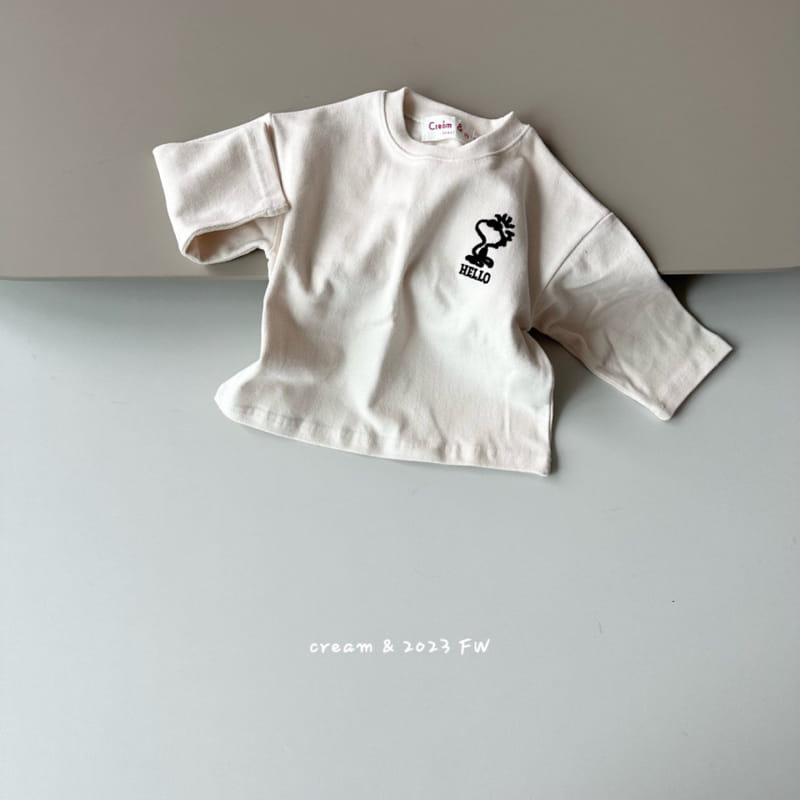 Cream Bbang - Korean Children Fashion - #childofig - Fleece Hello Embroidery - 5