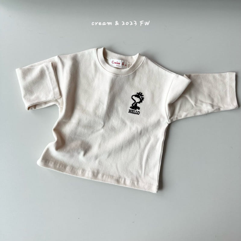 Cream Bbang - Korean Children Fashion - #childofig - Fleece Hello Embroidery - 6