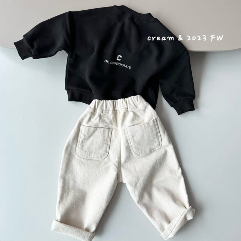 Cream Bbang - Korean Children Fashion - #childrensboutique - Fleece Front Back Embroidery Sweatshirt - 10