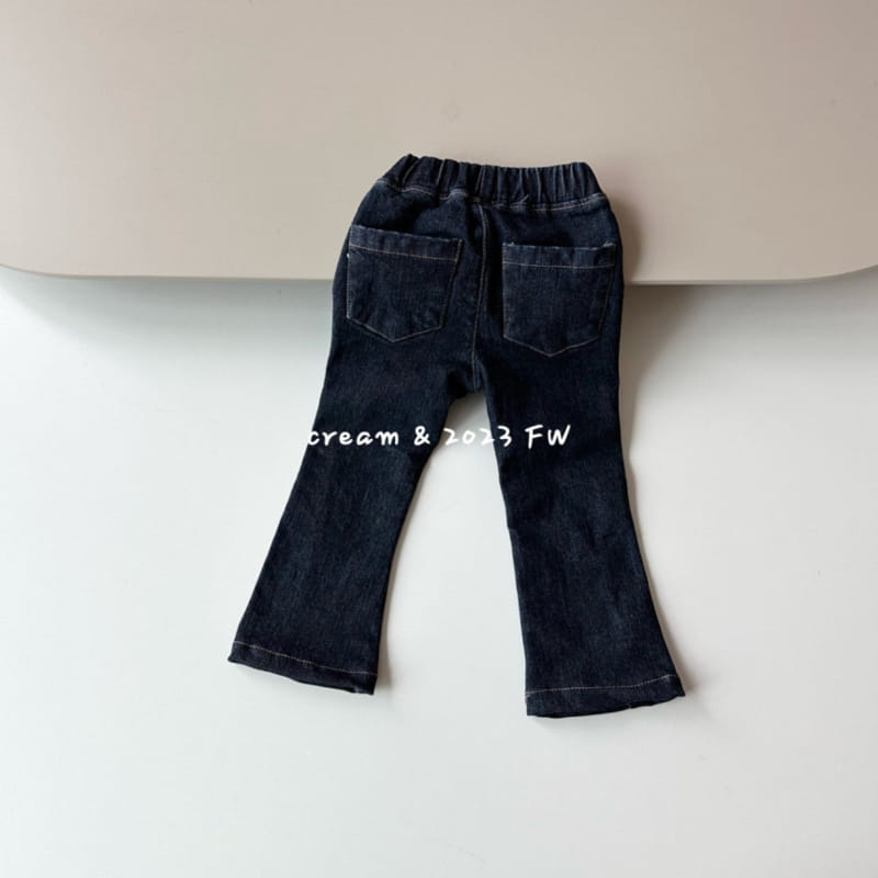Cream Bbang - Korean Children Fashion - #childrensboutique - Fleece Denim Bootscut pants - 5