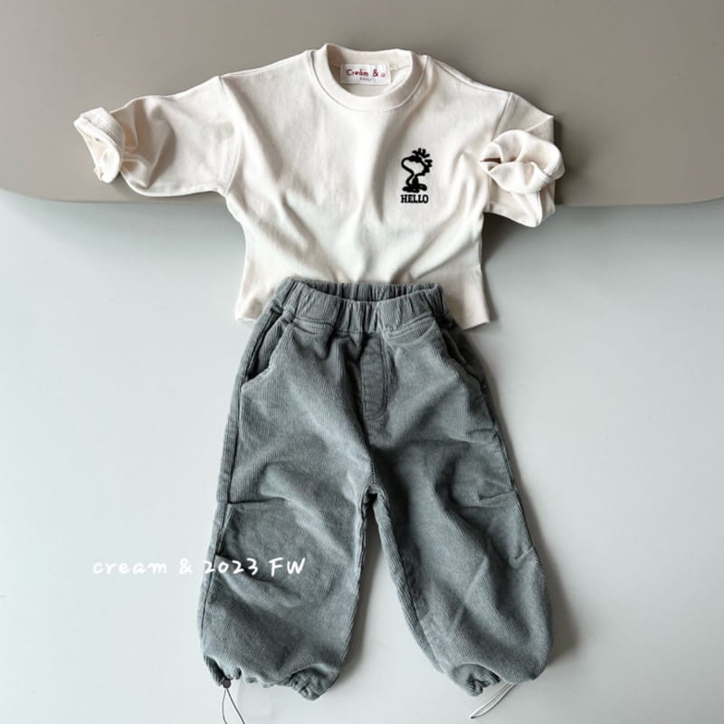Cream Bbang - Korean Children Fashion - #kidsstore - Fleece Hello Embroidery - 12