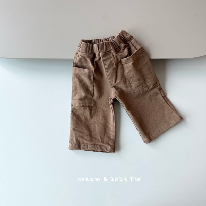 Cream Bbang - Korean Children Fashion - #kidzfashiontrend - Fleece Big Pocket Wide Pants - 3