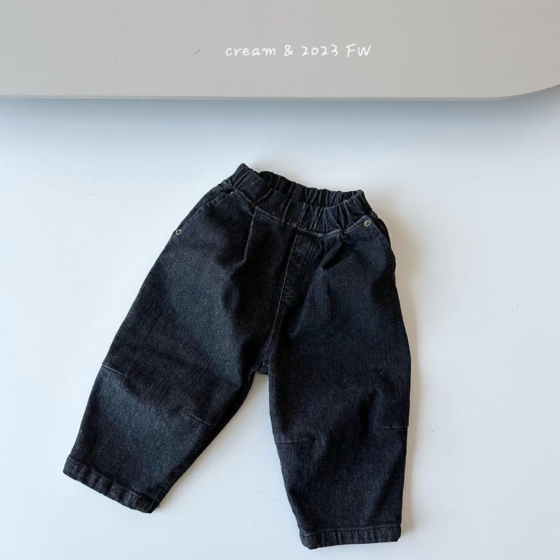 Cream Bbang - Korean Children Fashion - #stylishchildhood - Fleece Denim Darts Pants - 3