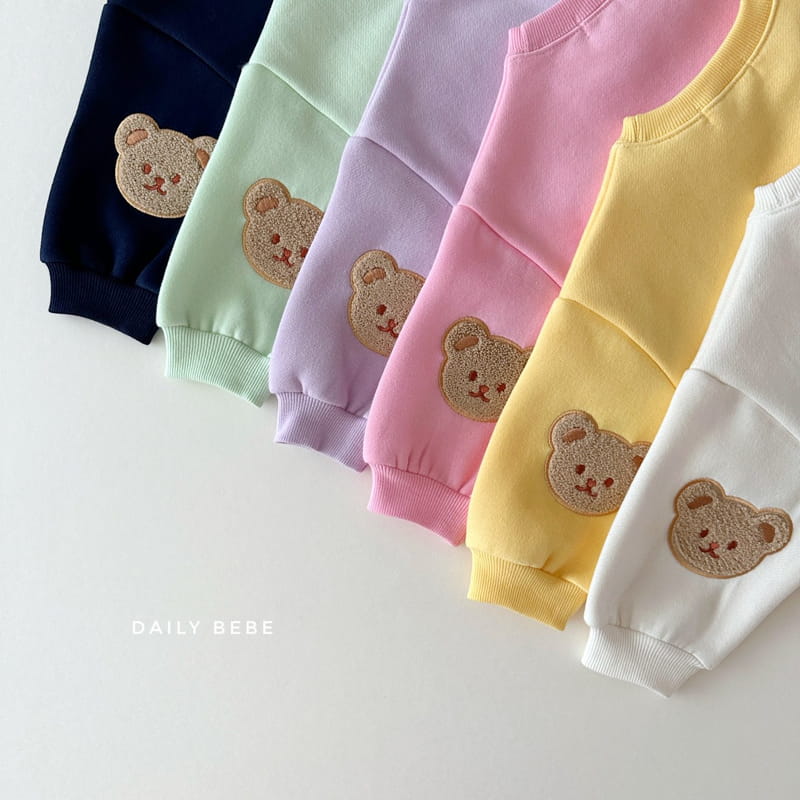 Daily Bebe - Korean Children Fashion - #childofig - Bear Patch Top Bottom Set - 7