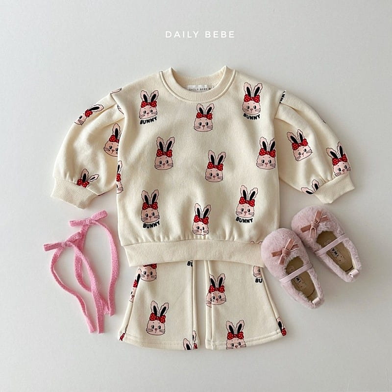 Daily Bebe - Korean Children Fashion - #discoveringself - Bear Bunny Top Bottom Set