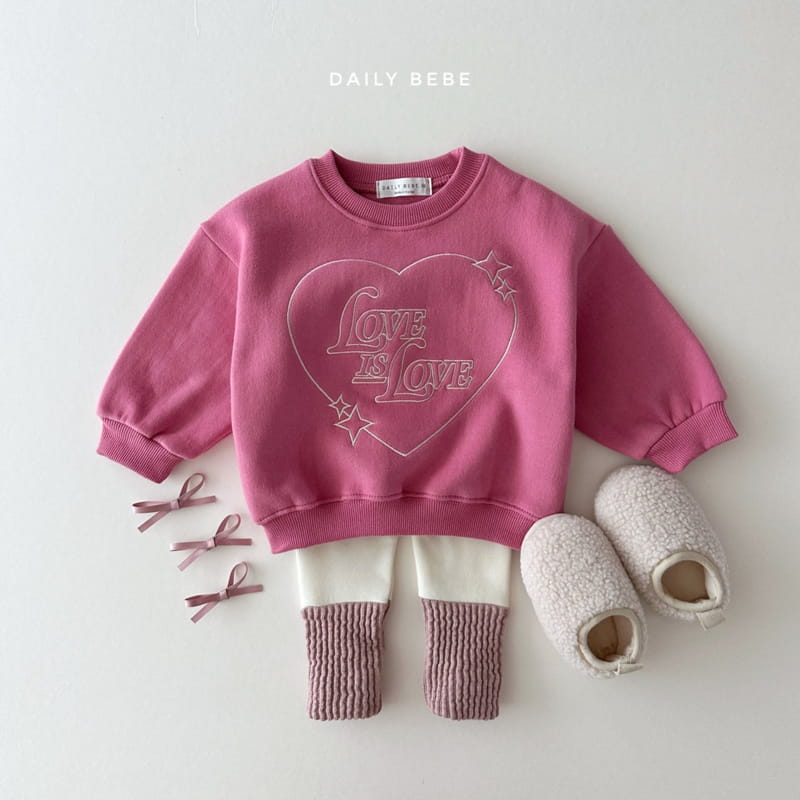 Daily Bebe - Korean Children Fashion - #kidsshorts - Love Is Sweatshirt - 6