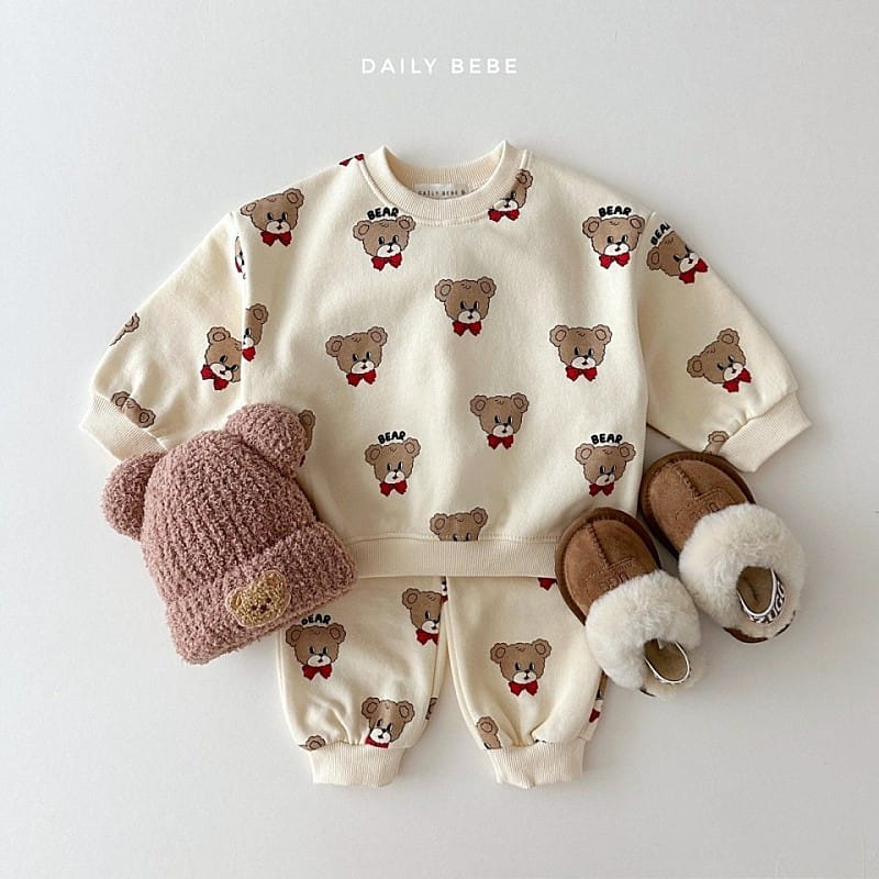 Daily Bebe - Korean Children Fashion - #kidsshorts - Bear Bunny Top Bottom Set - 4