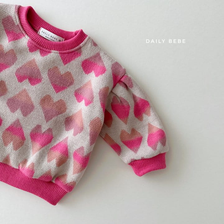 Daily Bebe - Korean Children Fashion - #kidzfashiontrend - Heart Jacquard Set - 3