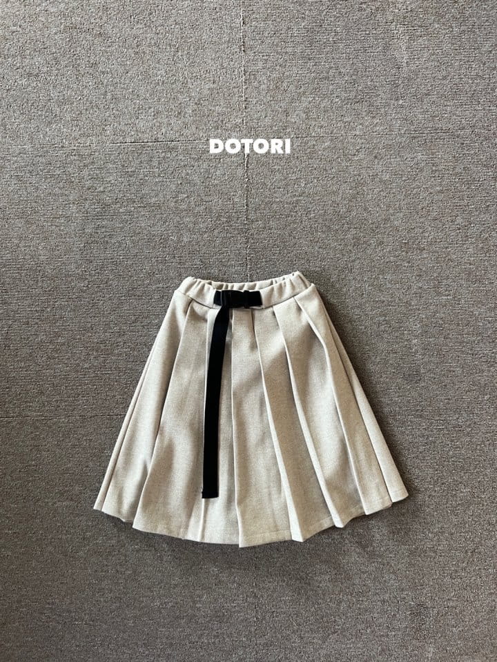 Dotori - Korean Children Fashion - #kidzfashiontrend - Wrinkle Belt Long Skirt