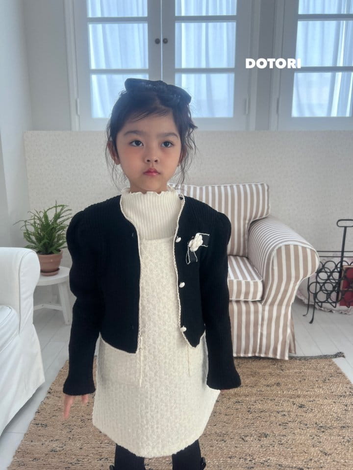 Dotori - Korean Children Fashion - #toddlerclothing - Rib Pearl Cardigan - 10