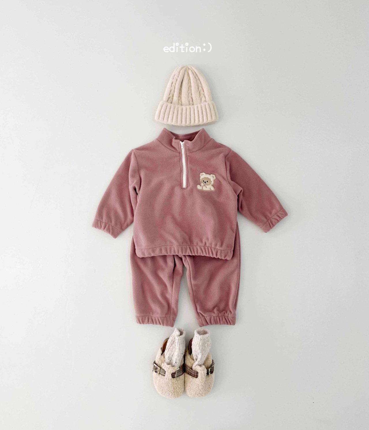 Edition - Korean Children Fashion - #minifashionista - Balloon Bear Fleece Set - 5