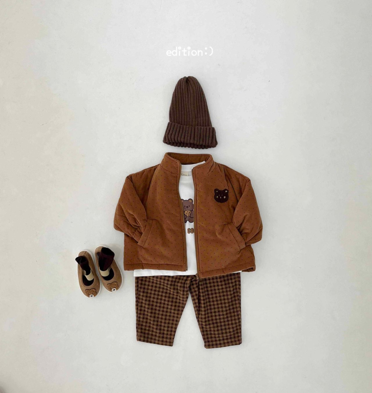 Edition - Korean Children Fashion - #stylishchildhood - Cookie Bear Check Set - 12
