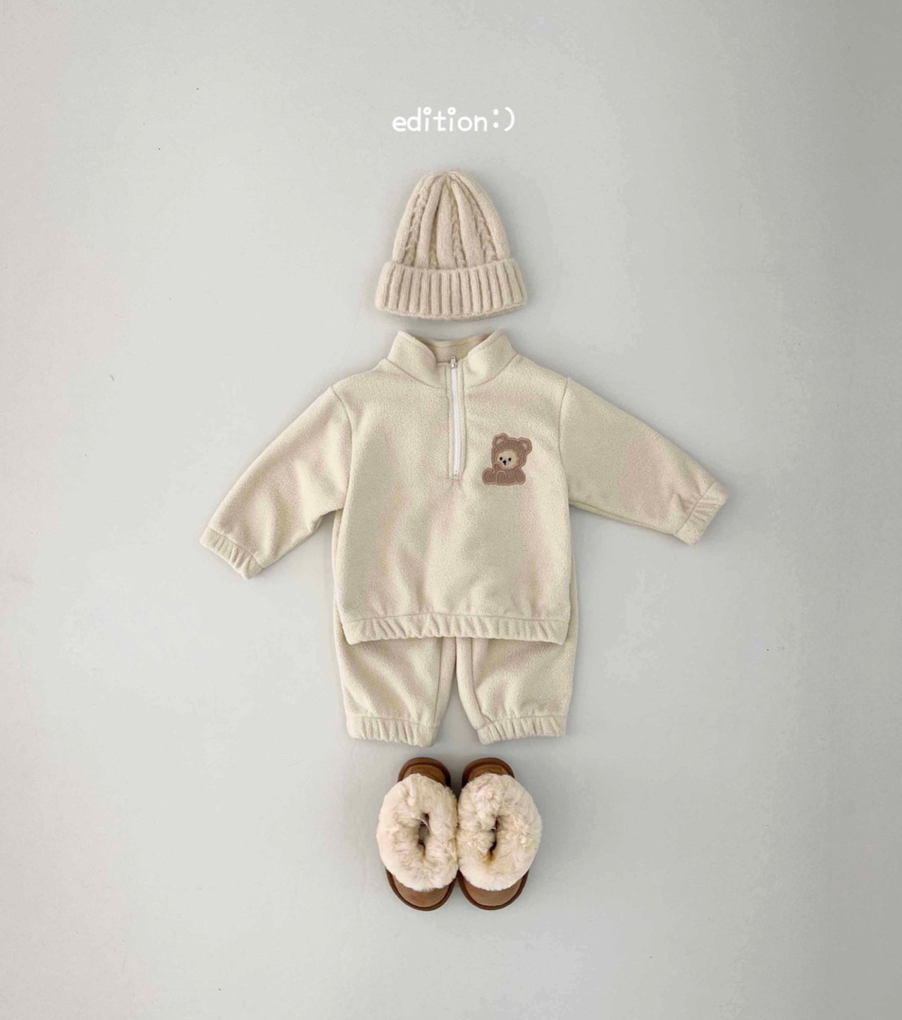 Edition - Korean Children Fashion - #stylishchildhood - Balloon Bear Fleece Set - 9