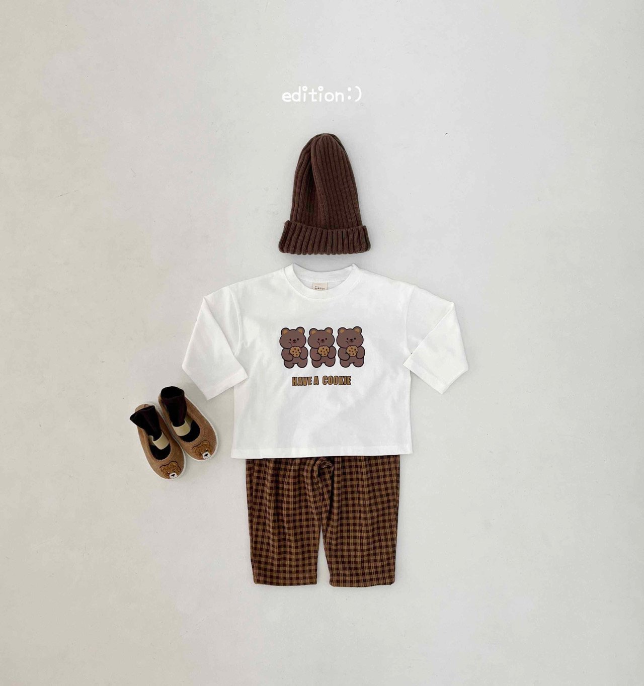 Edition - Korean Children Fashion - #todddlerfashion - Cookie Bear Check Set - 10