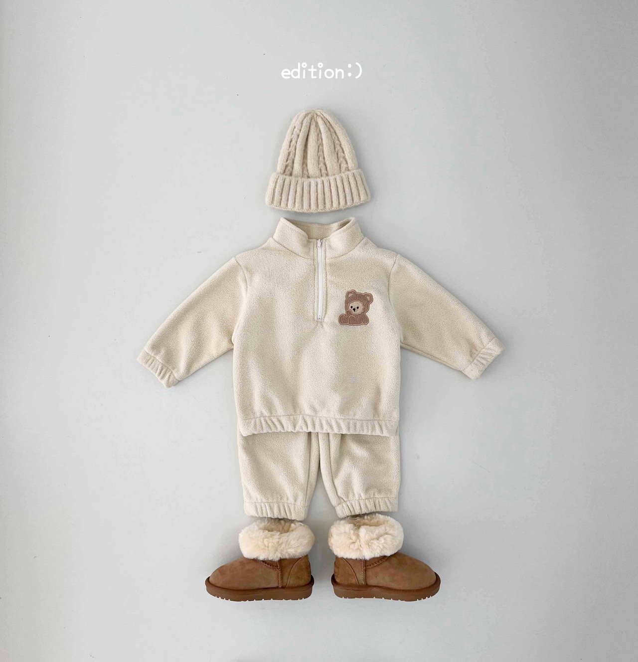 Edition - Korean Children Fashion - #toddlerclothing - Balloon Bear Fleece Set - 8