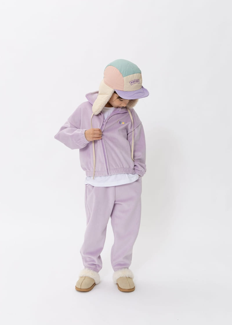 Fashion King - Korean Children Fashion - #stylishchildhood - Veloure Zip up Top Bottom Set - 4
