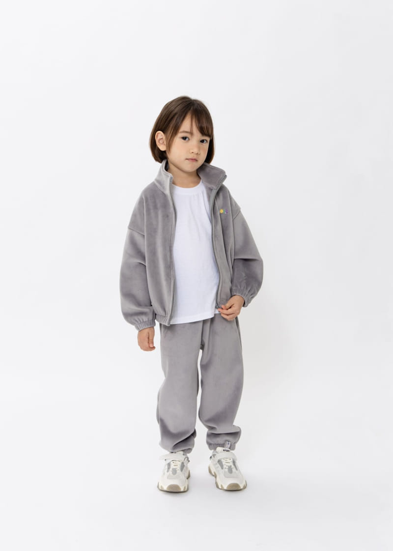 Fashion King - Korean Children Fashion - #discoveringself - Veloure Zip up Top Bottom Set - 7