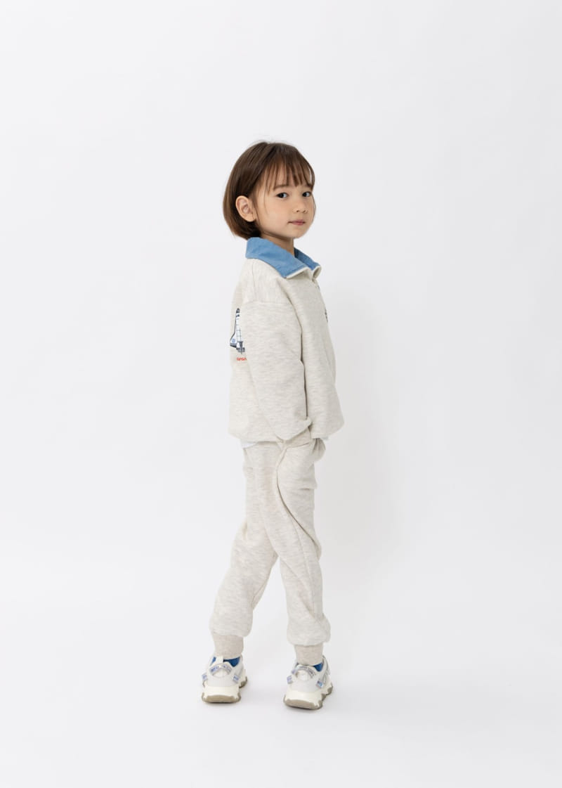 Fashion King - Korean Children Fashion - #kidsshorts - Nasa  Half Open Top Bottom Set - 3