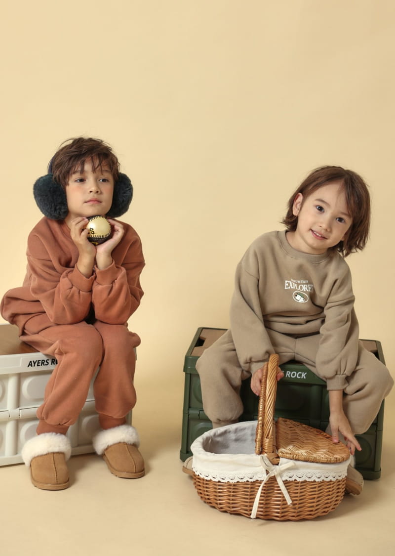 Fashion King - Korean Children Fashion - #kidsstore - Mountain Bear Top Bottom Set - 5