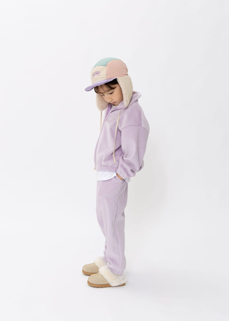 Fashion King - Korean Children Fashion - #stylishchildhood - Veloure Zip up Top Bottom Set - 3