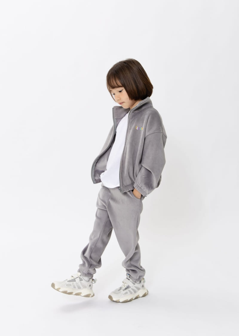 Fashion King - Korean Children Fashion - #todddlerfashion - Veloure Zip up Top Bottom Set