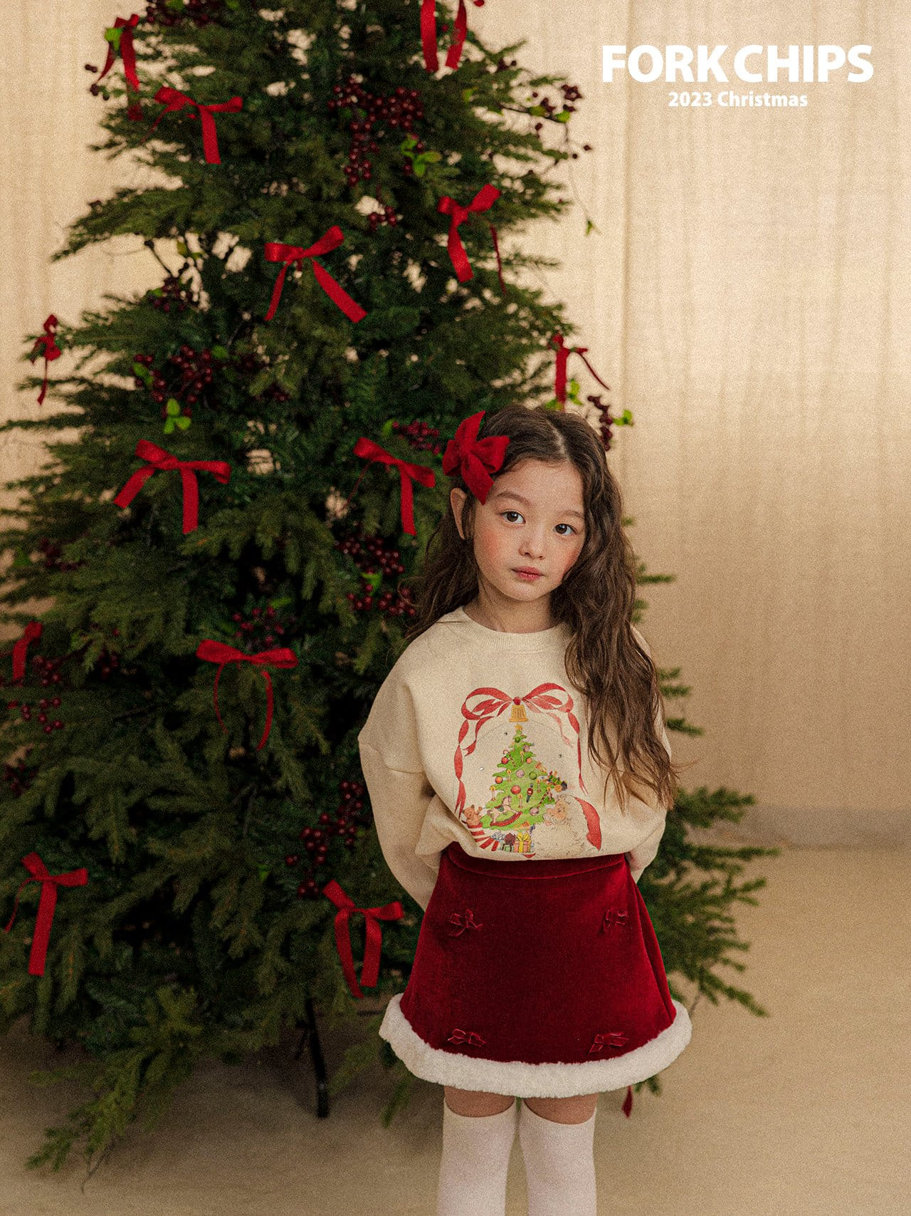 Fork Chips - Korean Children Fashion - #Kfashion4kids - Carroll Ribbon Skirt - 12