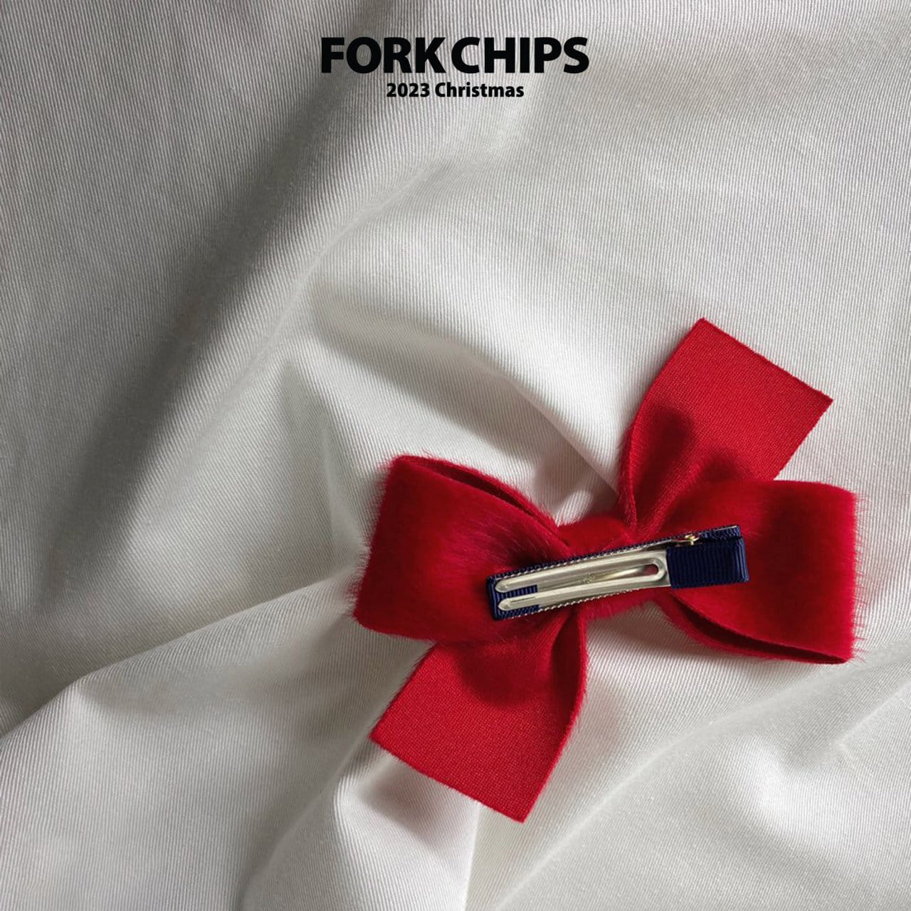 Fork Chips - Korean Children Fashion - #designkidswear - Snow White Ribbon Pin
