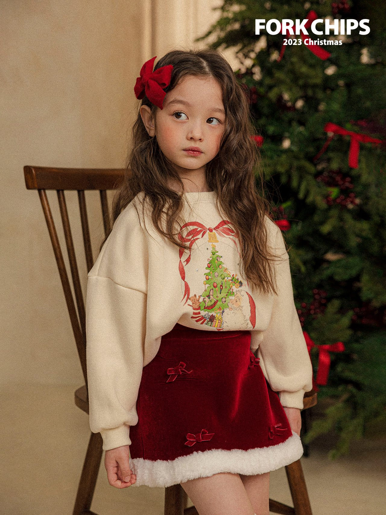 Fork Chips - Korean Children Fashion - #fashionkids - Carroll Ribbon Skirt - 8