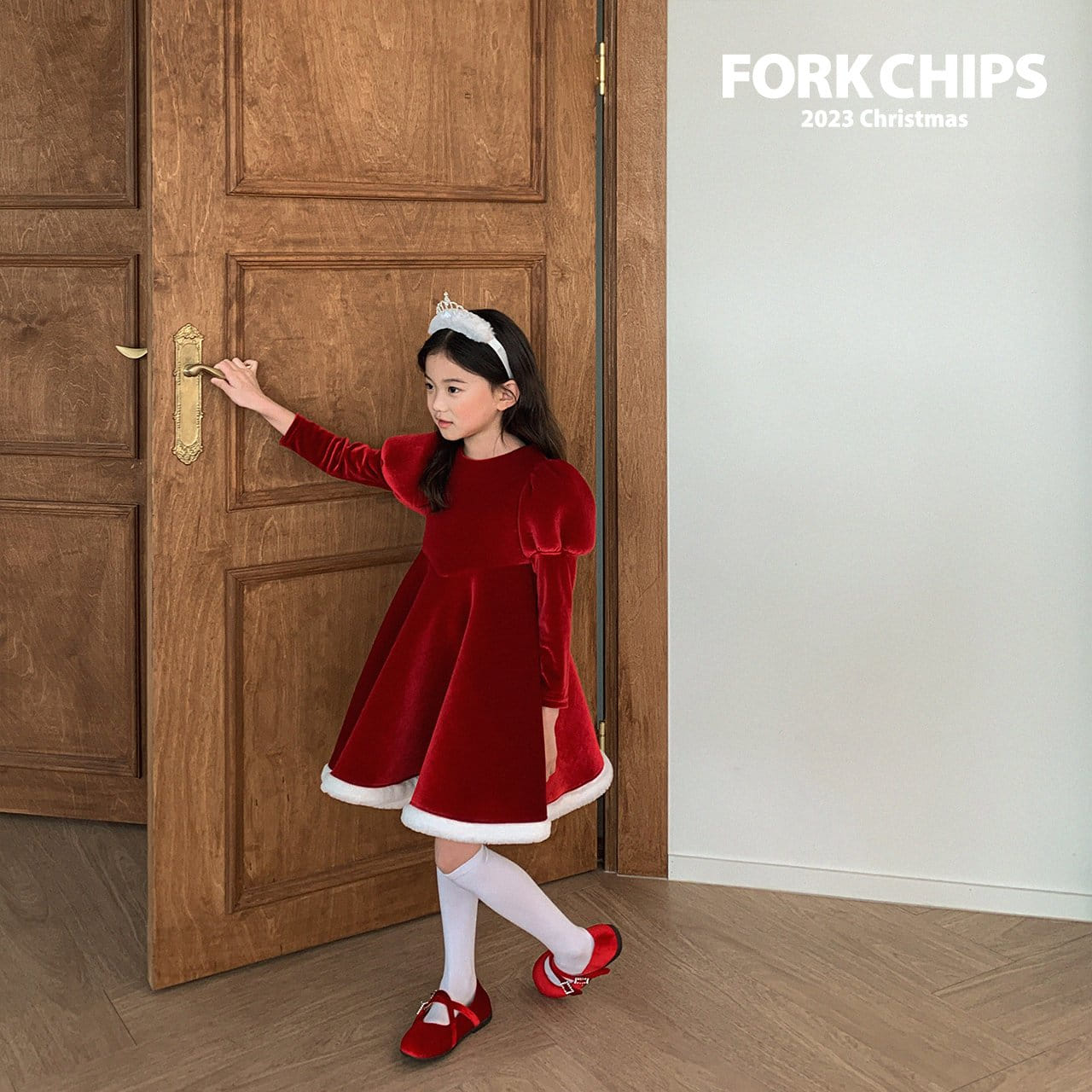 Fork Chips - Korean Children Fashion - #magicofchildhood - Merry Snow White One-Piece - 7
