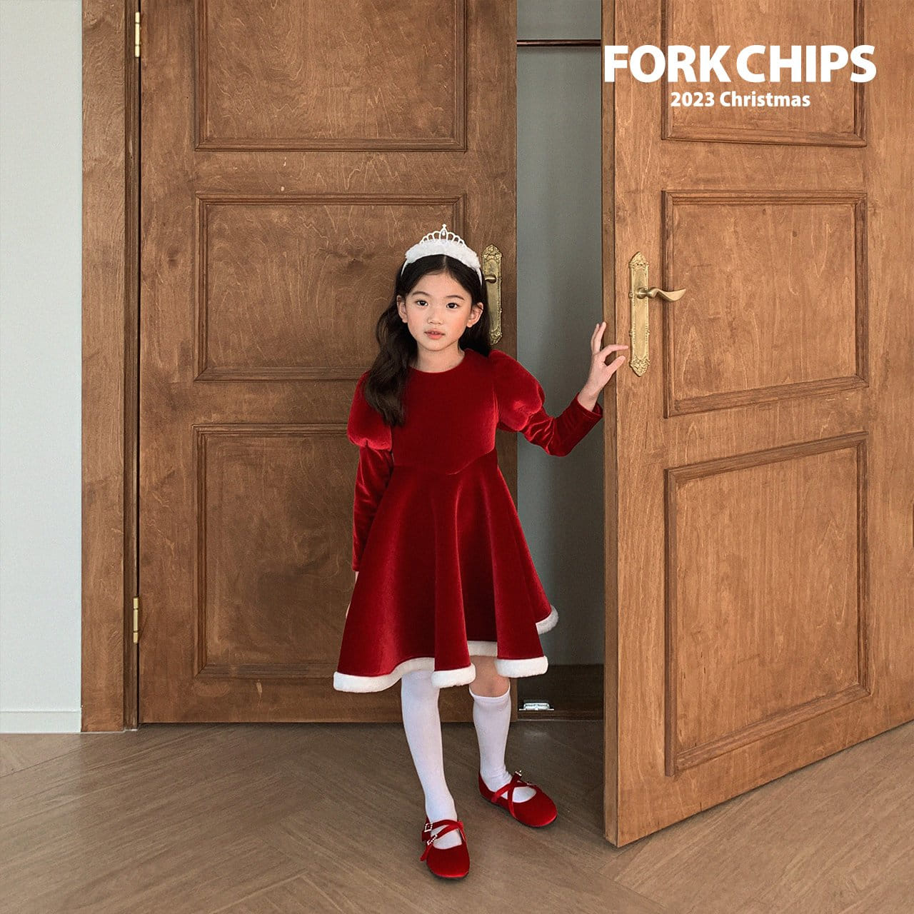 Fork Chips - Korean Children Fashion - #minifashionista - Merry Snow White One-Piece - 8