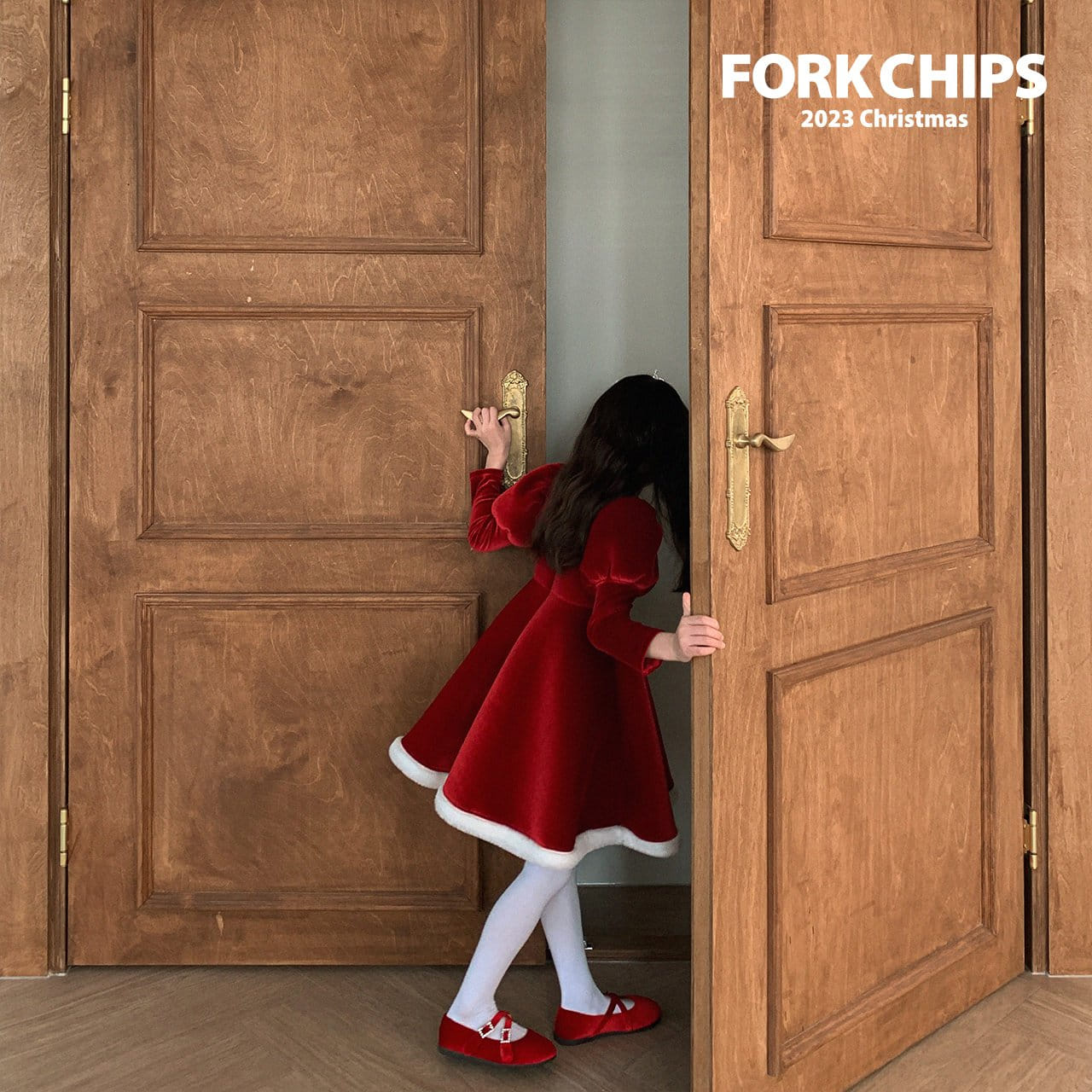 Fork Chips - Korean Children Fashion - #stylishchildhood - Merry Snow White One-Piece - 12