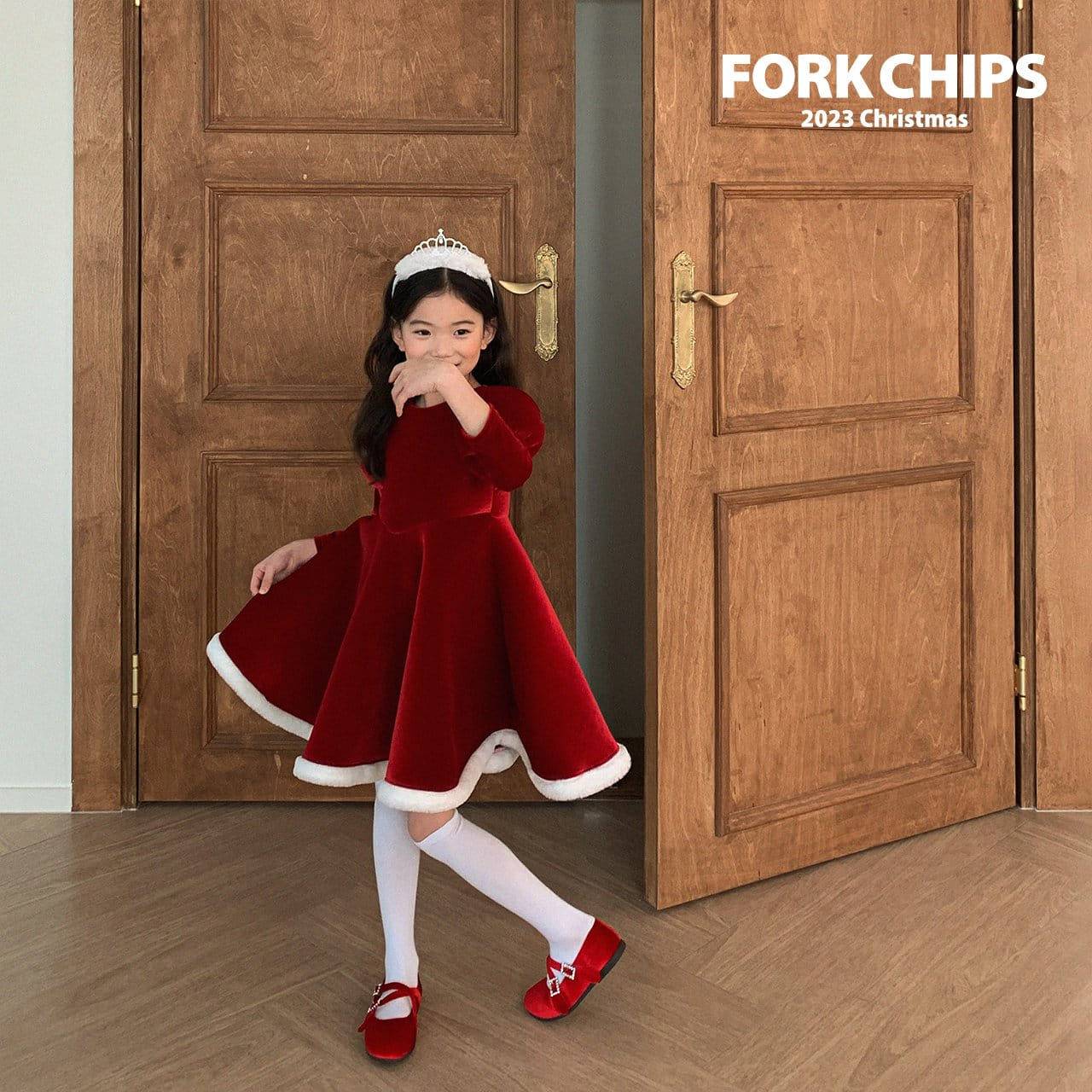 Fork Chips - Korean Children Fashion - #toddlerclothing - Merry Snow White One-Piece - 11